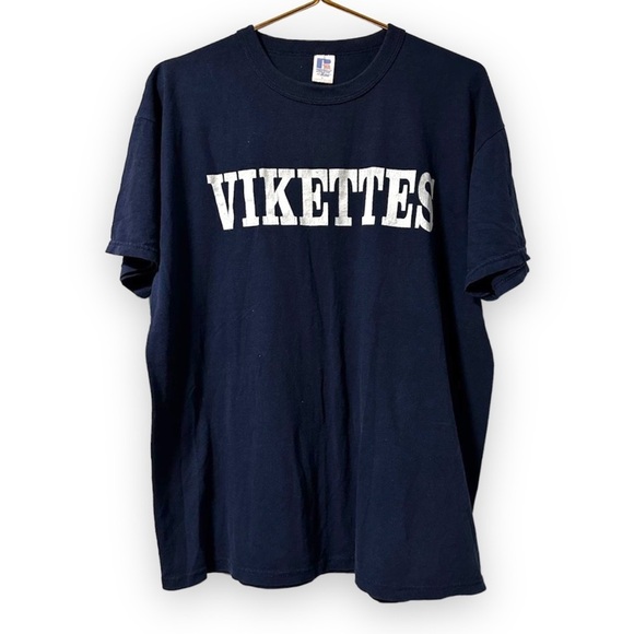 Y2K Navy Blue Graphic Tee VIKETTES T-Shirt Short Sleeve Unisex Size Large Tee - Picture 1 of 8